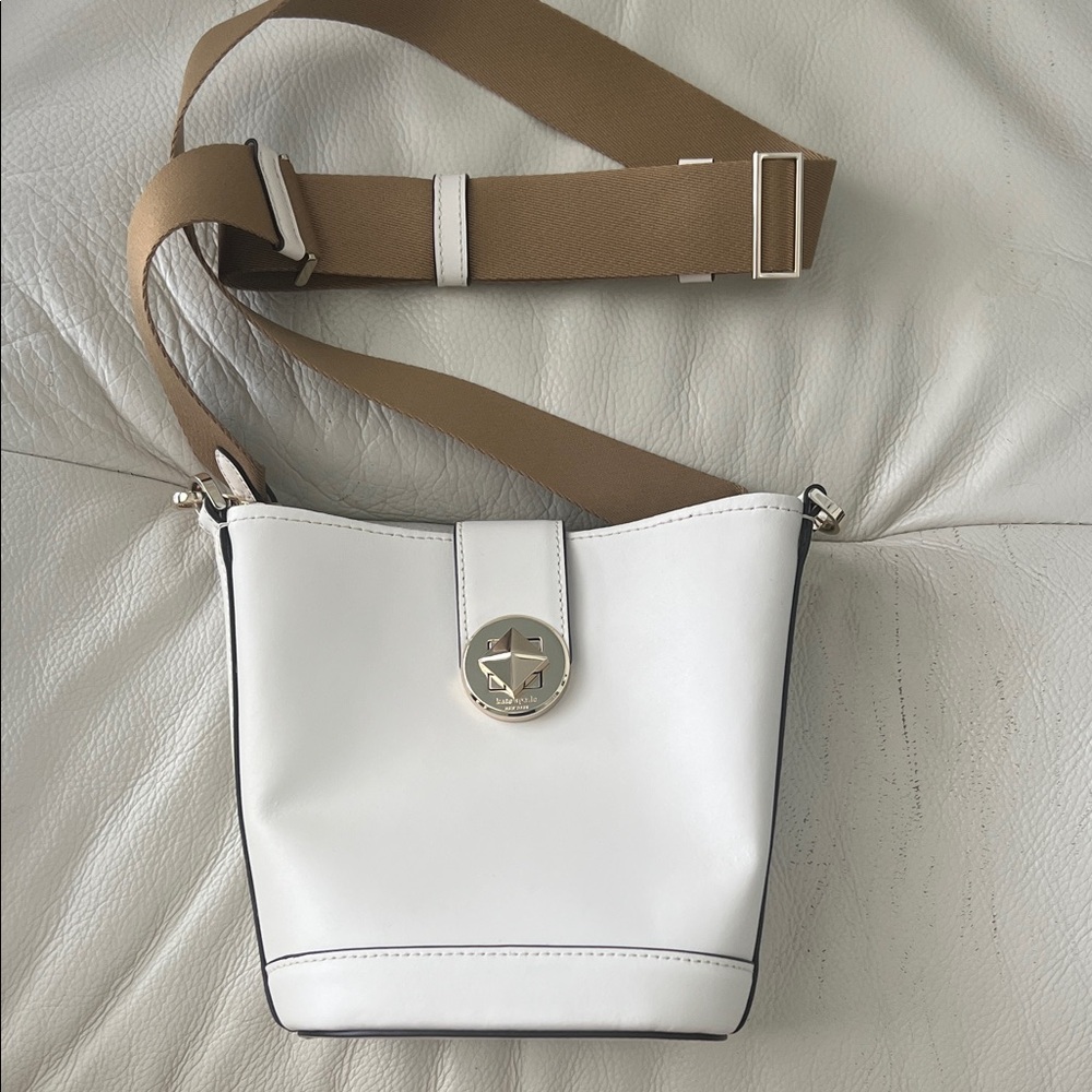 Kate Spade White and Tan Crossbody Bag